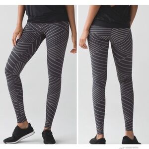 Lululemon Wunder Under Pant Metallic Lumatrix Heathered Coal Silver 6 Leggings
